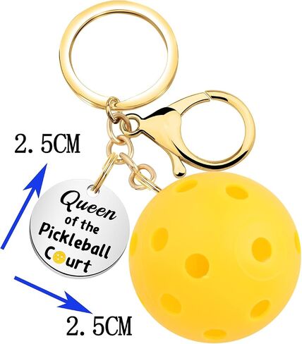 Pickleball Lover Gift Pickleball Bag Clip Keychain Queen/King of The Pickleball Court Keychain with Pickleball Charm in Kuwait