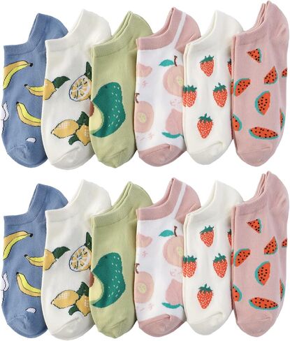 Quaaou Womens Ankle Low Cut Casual Socks Soft Cozy Multiple Color Cotton Patterned Socks, Size 5-9, 10/12 Pairs in Saudi Arabia