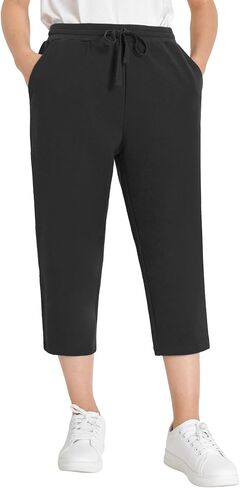 Weintee Women's Cotton Capris with Pockets 2 Pack in Saudi Arabia