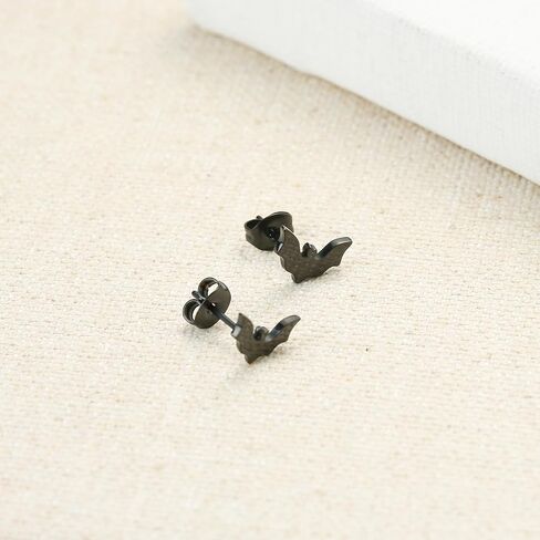 TGNEL Pure Titanium Earrings Bat Earrings Halloween Animal Stud Earrings Cool Trendy Party Hypoallergenic for Men Women Black in Kuwait