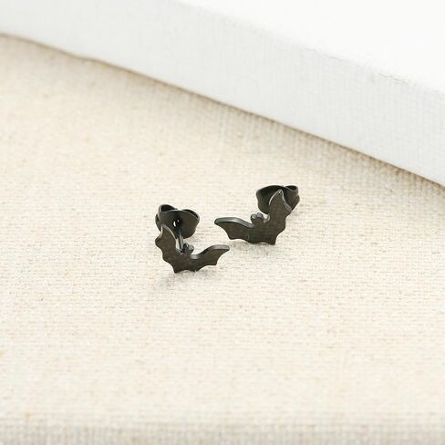 TGNEL Pure Titanium Earrings Bat Earrings Halloween Animal Stud Earrings Cool Trendy Party Hypoallergenic for Men Women Black in Kuwait