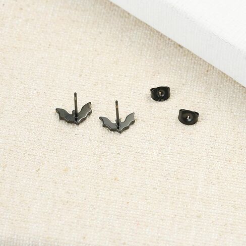 TGNEL Pure Titanium Earrings Bat Earrings Halloween Animal Stud Earrings Cool Trendy Party Hypoallergenic for Men Women Black in Kuwait