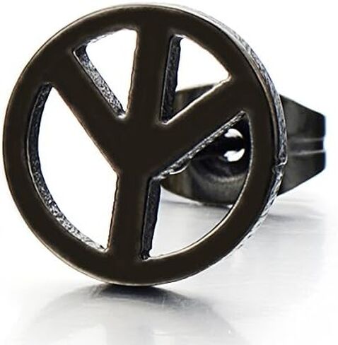 Unisex Anti-war Peace Sign Stud Earrings for Man and Women, Stainless Steel, 2pcs in Saudi Arabia