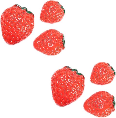 6PCS Strawberry Croc Charms for Kids Girls Cute Fruit Croc Charms Pack Shoe Decoration Charms Croc Pins 3D Resin Simulation Croc Charms for Croc Bracelet Band Slides Croc Accessories Cute Shoe Charms in Kuwait