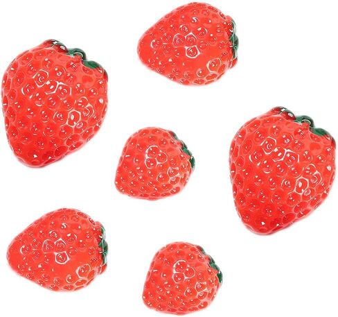 6PCS Strawberry Croc Charms for Kids Girls Cute Fruit Croc Charms Pack Shoe Decoration Charms Croc Pins 3D Resin Simulation Croc Charms for Croc Bracelet Band Slides Croc Accessories Cute Shoe Charms in Kuwait