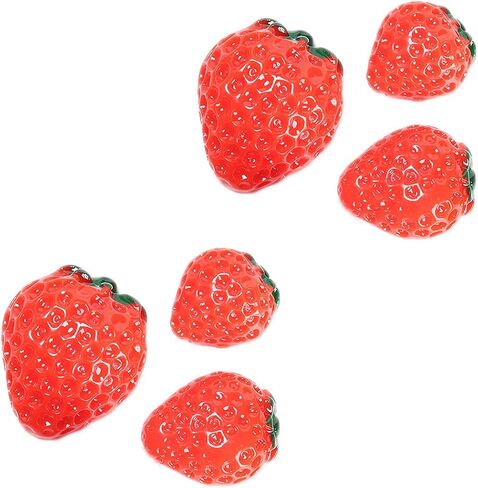 6PCS Strawberry Croc Charms for Kids Girls Cute Fruit Croc Charms Pack Shoe Decoration Charms Croc Pins 3D Resin Simulation Croc Charms for Croc Bracelet Band Slides Croc Accessories Cute Shoe Charms in Kuwait