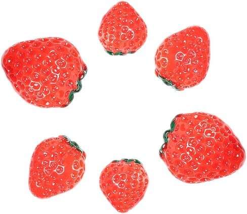 6PCS Strawberry Croc Charms for Kids Girls Cute Fruit Croc Charms Pack Shoe Decoration Charms Croc Pins 3D Resin Simulation Croc Charms for Croc Bracelet Band Slides Croc Accessories Cute Shoe Charms in Kuwait