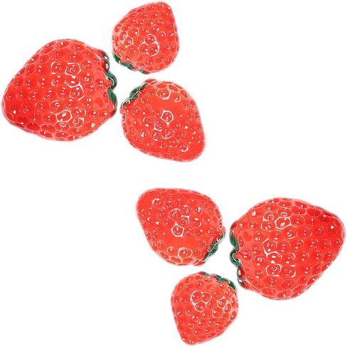 6PCS Strawberry Croc Charms for Kids Girls Cute Fruit Croc Charms Pack Shoe Decoration Charms Croc Pins 3D Resin Simulation Croc Charms for Croc Bracelet Band Slides Croc Accessories Cute Shoe Charms in Kuwait