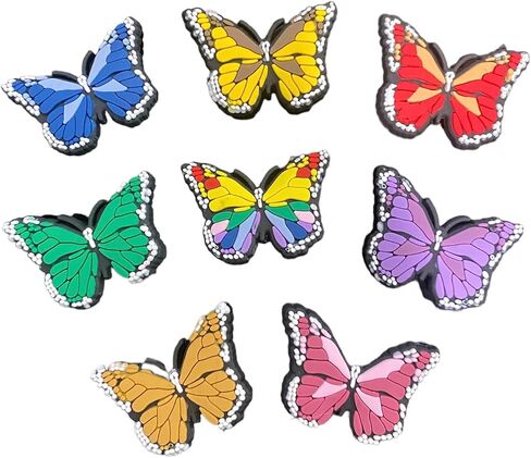 butterfly shoe charms 8pcs, Small, Rubber, No Gemstone in Saudi Arabia