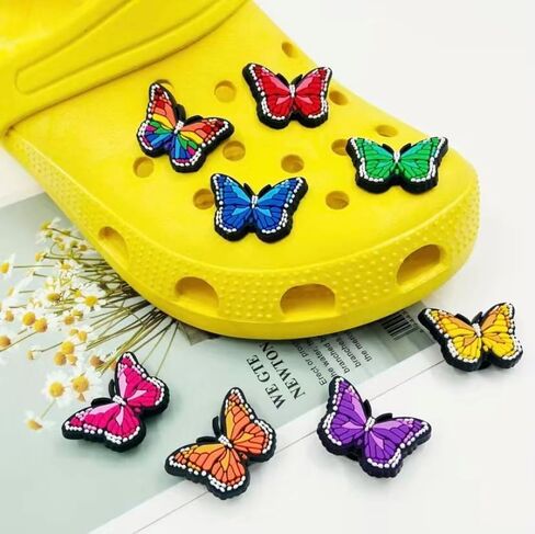 butterfly shoe charms 8pcs, Small, Rubber, No Gemstone in Saudi Arabia