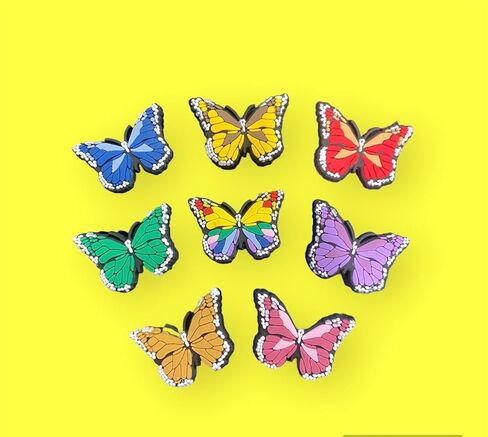 butterfly shoe charms 8pcs, Small, Rubber, No Gemstone in Saudi Arabia