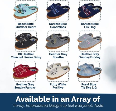 Life is Good Women's Moccasin Slippers, 303593W - Suede & Fleece Open Back Indoor/Outdoor Slip-Ons - Plush & Cozy Slides with Soft Foam & Rubber Soles Stylish & Comfy Available in Different Designs in Saudi Arabia