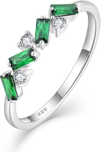 Stackble Birthstone Eternity Rings for Women, Sterling Silver 925 Engagement Rings for Her Wedding Band, Size 5-10 in Kuwait