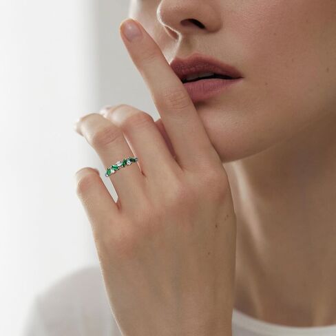 Stackble Birthstone Eternity Rings for Women, Sterling Silver 925 Engagement Rings for Her Wedding Band, Size 5-10 in Kuwait