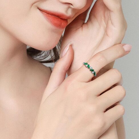 Stackble Birthstone Eternity Rings for Women, Sterling Silver 925 Engagement Rings for Her Wedding Band, Size 5-10 in Kuwait