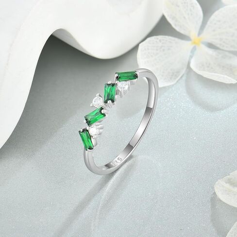 Stackble Birthstone Eternity Rings for Women, Sterling Silver 925 Engagement Rings for Her Wedding Band, Size 5-10 in Kuwait