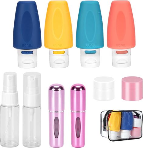 Nobityop 4 Pack 2 oz Travel Bottles for Toiletries, TSA Approved, Leak Proof, Squeezable, Silicone, Small Travel Containers for Shampoo Conditioner Lotion in Saudi Arabia