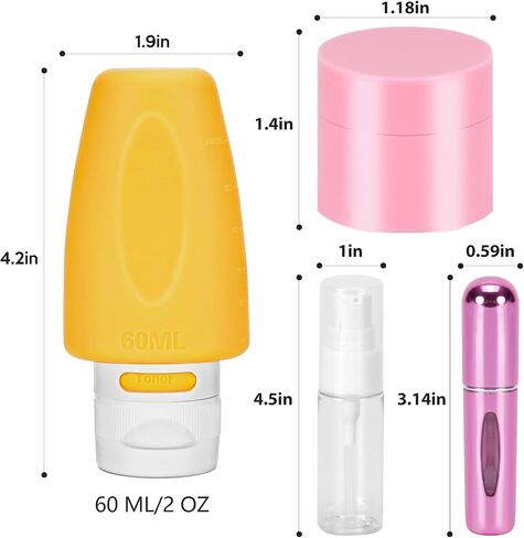 Nobityop 4 Pack 2 oz Travel Bottles for Toiletries, TSA Approved, Leak Proof, Squeezable, Silicone, Small Travel Containers for Shampoo Conditioner Lotion in Saudi Arabia