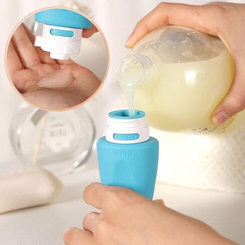 Nobityop 4 Pack 2 oz Travel Bottles for Toiletries, TSA Approved, Leak Proof, Squeezable, Silicone, Small Travel Containers for Shampoo Conditioner Lotion in Saudi Arabia
