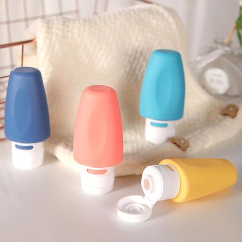 Nobityop 4 Pack 2 oz Travel Bottles for Toiletries, TSA Approved, Leak Proof, Squeezable, Silicone, Small Travel Containers for Shampoo Conditioner Lotion in Saudi Arabia