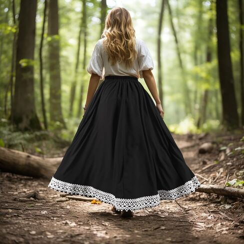 تنورة هوميلكس رينيسانس فير للنساء - مقاس كبير زي القرصان التنكري الفيكتوري طويل الحجم in Kuwait