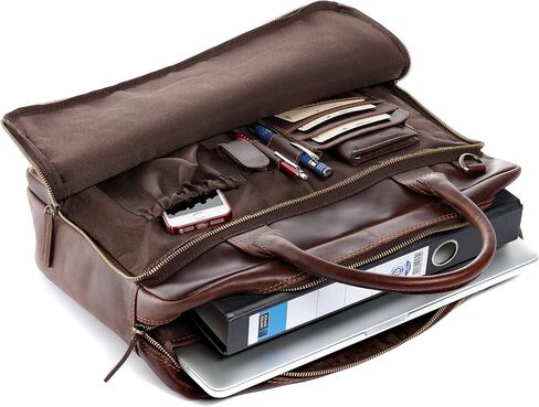 حقيبة كمبيوتر محمول SID & VAIN RYAN XL حقيبة عمل من الجلد الحقيقي حقيبة جلدية محمولة للكمبيوتر المكتبي للجنسين in Kuwait