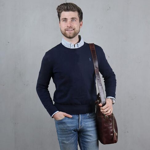 حقيبة كمبيوتر محمول SID & VAIN RYAN XL حقيبة عمل من الجلد الحقيقي حقيبة جلدية محمولة للكمبيوتر المكتبي للجنسين in Kuwait