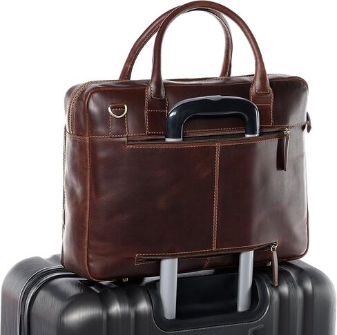 حقيبة كمبيوتر محمول SID & VAIN RYAN XL حقيبة عمل من الجلد الحقيقي حقيبة جلدية محمولة للكمبيوتر المكتبي للجنسين in Kuwait