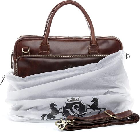 حقيبة كمبيوتر محمول SID & VAIN RYAN XL حقيبة عمل من الجلد الحقيقي حقيبة جلدية محمولة للكمبيوتر المكتبي للجنسين in Kuwait