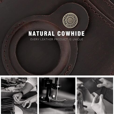 محفظة AirTag، محفظة جلدية أصلية، محفظة نحيفة للرجال مع مشبك نقود، محفظة نحيفة للرجال مع حجب RFID، محفظة جيب أمامي، محفظة بسيطة (بني داكن) in Kuwait