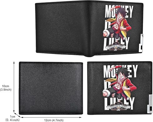روفاتايد محفظة من الجلد الصناعي بتصميم انيمي من قطعة واحدة، محفظة رفيعة ثنائية الطي، محفظة متعددة الاغراض، قطعة واحدة، مقاس واحد، كاجوال in Kuwait
