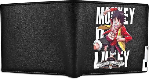 روفاتايد محفظة من الجلد الصناعي بتصميم انيمي من قطعة واحدة، محفظة رفيعة ثنائية الطي، محفظة متعددة الاغراض، قطعة واحدة، مقاس واحد، كاجوال in Kuwait