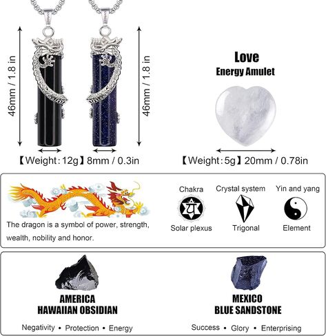 KVREET Double Dragon Matching Necklace Plus Heart Crystal Set Yin Yang Pendant Unique Gift for Men and Women Couple Friends in Saudi Arabia