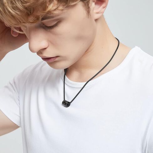 قلادة متقاطعة للرجال والأولاد، قلادة من الفولاذ المقاوم للصدأ فضية وذهبية سوداء متقاطعة للرجال قلادة ملهمة من الكتاب المقدس آية مسيحية للرجال هدية in Kuwait