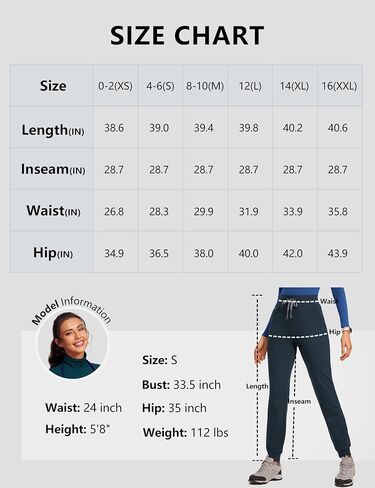POPVIOLET High Waisted Jogger Medical Scrub Pants Women - 7 Pockets Stretch Knit Drawstring Yoga Waistband Slim Fit Pants in Kuwait