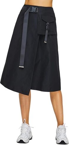 Cargo Midi Skirt for Women - High Waist, Irregular A-line Skirt for Work and Daily Wear in Saudi Arabia