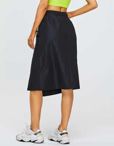 Cargo Midi Skirt for Women - High Waist, Irregular A-line Skirt for Work and Daily Wear in Saudi Arabia