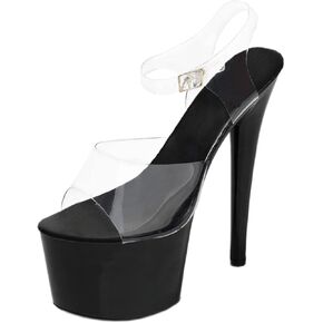Women's Clear Strap Stiletto High Heels for Women Platform Clear Slides Dancer Causual Variable Occasions Sandals