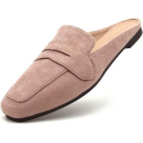 Mules for Women Shoes Slip on Flats Backless Penny Loafers Closed Toe Mule Slides