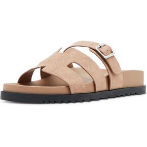 Madden Girl Women's Darlaa Slide Sandal, Taupe Fabric, 7.5