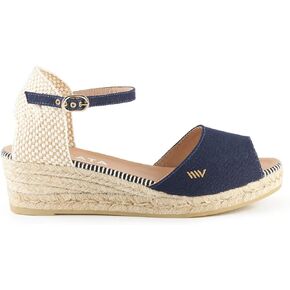 VISCATA Cavall Espadrille Canvas Low Wedges Spain Handmade 2" Heel Women's Open Toe Sandals with Breathable Organic Cotton Canvas and 100% Natural Jute Midsole for all Occasions: Casual, Work, Party