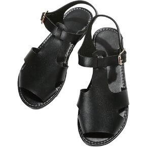 Verdusa Women's Cut Out Ankle Strap Sandals Summer Flat Sandals