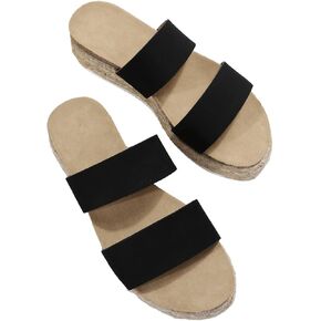 Verdusa Women's Platform Slip On Espadrille Sandals Wedges Slides Beach Sandals