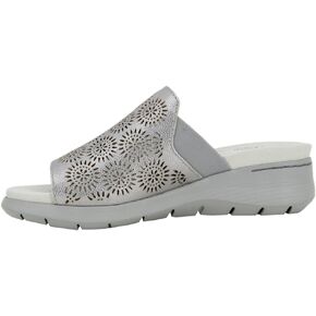Jambu Womens Queens Slide Athletic Sandals Casual Low Heel 1-2" - Grey
