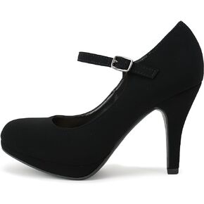 CITYCLASSIFIED “Dennis" ~ Women’s Comfort Extra Padding Insole Stiletto Heel Mary Jane Strap Pump Office Ladies Closed Round Toe Pumps Shoes