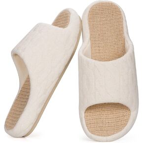 Slippers for Women Memory Foam Open Toe House Slippers Cute Comfy Bedroom Slides Slip on Slippers for Summer Indoor