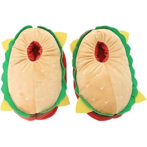 Plush Hamburger Cheeseburger Slippers Food Shaped Home Warm Shoes