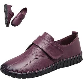 Women's Non Slip Nursing Shoes,Comfy Breathe Hand-Stitching Softsole Leather Loafers Medical Workers Doctors Healthcare Providers