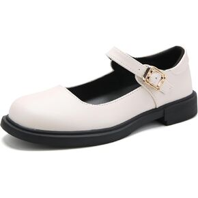 UZB Mary Jane Shoes Womens Flats Shoes Round Toe Ankle Strap Dress Ballet Shoes