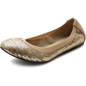 Ollio Women's Shoes Ballet Spangle Comfort Flat ZM1057